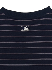 Áo Croptop MLB Women's Varsity Stripe Crop Short Sleeve T-Shirt Boston Red Sox Navy