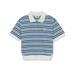 Áo Croptop MLB Women's Varsity Stripe Crop Collar T-Shirt LA Dodgers Blue