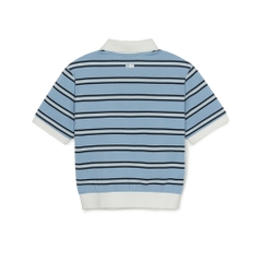 Áo Croptop MLB Women's Varsity Stripe Crop Collar T-Shirt LA Dodgers Blue