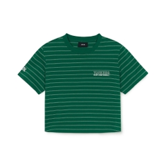 Áo Croptop MLB Women's Varsity Stripe Crop Short Sleeve T-Shirt New York Yankees Green