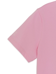 Áo Croptop MLB Women's Ribbon Graphic Slim Semi-Crop Short Sleeve T-Shirt Cleveland Guardians Pink