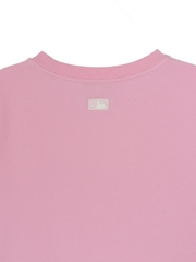 Áo Croptop MLB Women's Ribbon Graphic Slim Semi-Crop Short Sleeve T-Shirt Cleveland Guardians Pink