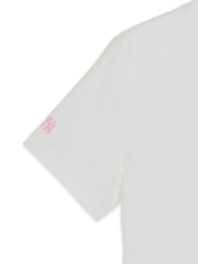 Áo Croptop MLB Women's Ribbon Graphic Slim Semi-Crop Short Sleeve T-Shirt New York Yankees White
