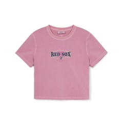 Áo Croptop MLB Women's Varsity Vintage Washed Graphic Crop Short Sleeve T-Shirt Boston Red Sox Pink