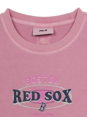 Áo Croptop MLB Women's Varsity Vintage Washed Graphic Crop Short Sleeve T-Shirt Boston Red Sox Pink