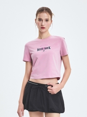 Áo Croptop MLB Women's Varsity Vintage Washed Graphic Crop Short Sleeve T-Shirt Boston Red Sox Pink