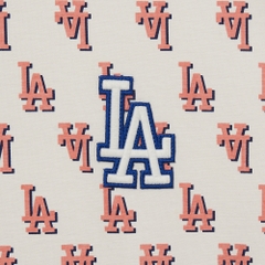 Áo Thun MLB Classic Monogram Front Panel Pattern Short Sleeve LA Dodgers Cream