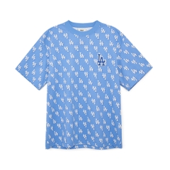 Áo Thun MLB Classic Monogram Front Panel Pattern Short Sleeve LA Dodgers L.Cobalt Blue