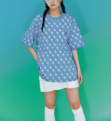 Áo Thun MLB Classic Monogram Front Panel Pattern Short Sleeve LA Dodgers L.Cobalt Blue