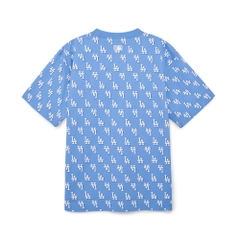 Áo Thun MLB Classic Monogram Front Panel Pattern Short Sleeve LA Dodgers L.Cobalt Blue