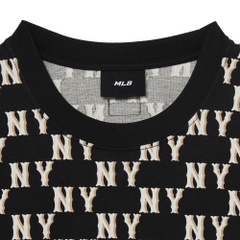 Áo Thun MLB Classic Monogram Front Panel Pattern Short Sleeve New York Yankees Black