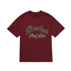 Áo Thun MLB Cursive Overfit Boston Red Sox Wine