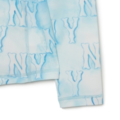 Áo MLB Water Monogram Patten Rash Guard New York Yankees Aqua Blue