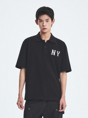 Áo Polo MLB Basic Coopers Logo Overfit Collar T-Shirt New York Yankees Black