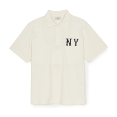 Áo Polo MLB Basic Coopers Logo Overfit Collar T-Shirt New York Yankees Cream