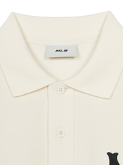 Áo Polo MLB Basic Coopers Logo Overfit Collar T-Shirt New York Yankees Cream