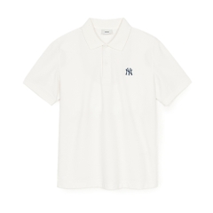 Áo Polo MLB Basic Comfortable Fit Collar T-Shirt New York Yankees Ivory