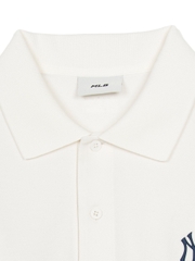 Áo Polo MLB Basic Comfortable Fit Collar T-Shirt New York Yankees Ivory