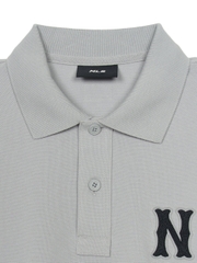 Áo Polo MLB Basic Coopers Logo Overfit Collar T-Shirt New York Yankees Grey