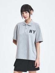 Áo Polo MLB Basic Coopers Logo Overfit Collar T-Shirt New York Yankees Grey