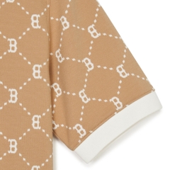 Áo Polo MLB Korea Women's Dia Mono Jacquard Collar Boston Red Sox Camel