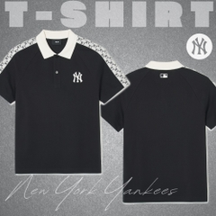 Áo Polo MLB Korea Mono Partial Pattern Collar New York Yankees Black