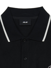 Áo Polo MLB Dia Mono Jacquard Collar T-Shirt New York Yankees Black