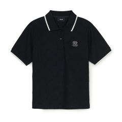 Áo Polo MLB Women's Dia Mono Tonton Jacquard Collar T-Shirt New York Yankees Black