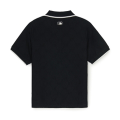 Áo Polo MLB Women's Dia Mono Tonton Jacquard Collar T-Shirt New York Yankees Black