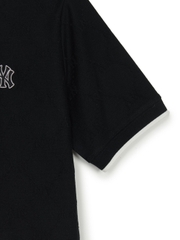 Áo Polo MLB Women's Dia Mono Tonton Jacquard Collar T-Shirt New York Yankees Black