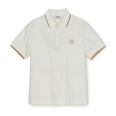 Áo Polo MLB Dia Mono Jacquard Collar T-Shirt New York Yankees Ivory