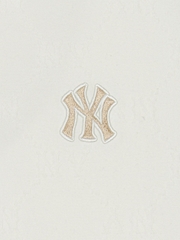 Áo Polo MLB Women's Dia Mono Tonton Jacquard Collar T-Shirt New York Yankees Ivory