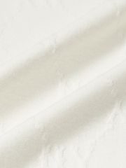 Áo Polo MLB Women's Dia Mono Tonton Jacquard Collar T-Shirt New York Yankees Ivory