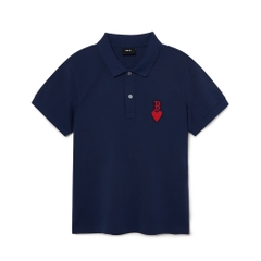 Áo Polo MLB Heart Small Logo Comfortable Fit Boston Red Sox Navy