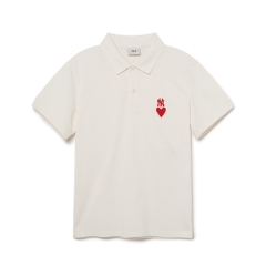 Áo Polo MLB Heart Small Logo Comfortable Fit New York Yankees Ivory