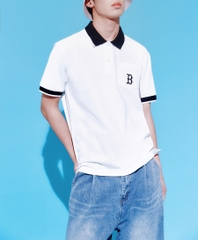 Áo Polo MLB Men's Basic Comfortable Fit Collar Boston Red Sox Ivory