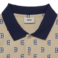 Áo Polo MLB Men's Classic Monogram Full Board Pattern Karati Boston Red Sox L.Beige