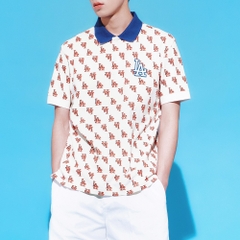Áo Polo MLB Men's Classic Monogram Full Board Pattern Karati LA Dodgers Cream