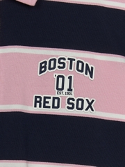 Áo Polo MLB Varsity Stripe Overfit Collar T-Shirt Boston Red Sox Pink