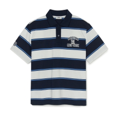 Áo Polo MLB Varsity Stripe Overfit Collar T-Shirt Boston Red Sox Navy