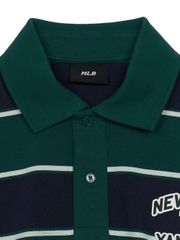 Áo Polo MLB Varsity Stripe Overfit Collar T-Shirt New York Yankees Green
