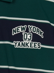 Áo Polo MLB Varsity Stripe Overfit Collar T-Shirt New York Yankees Green