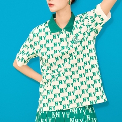 Áo Polo MLB Women's Classic Monogram Full Board New York Yankees N.Green