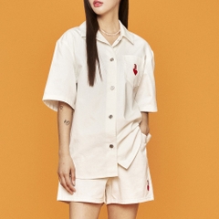 Áo Sơ Mi MLB Women's Heart Solid Denim Boston Red Sox Cream