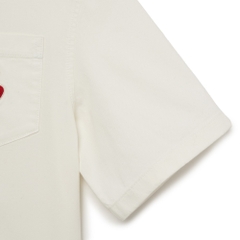 Áo Sơ Mi MLB Women's Heart Solid Denim Boston Red Sox Cream