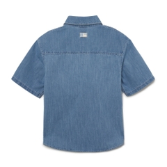 Áo Sơ Mi MLB Women's Heart Solid Denim New York Yankees Blue