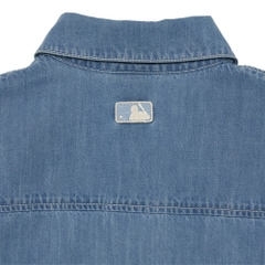 Áo Sơ Mi MLB Women's Heart Solid Denim New York Yankees Blue