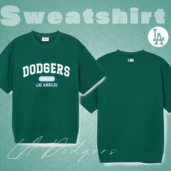 Áo Sweatshirt MLB Korea Varsity Short Sleeve LA Dodgers Green