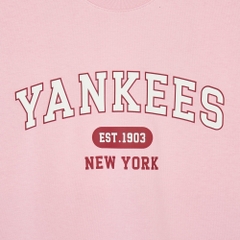 Áo Sweatshirt MLB Korea Varsity Short Sleeve New York Yankees Pink