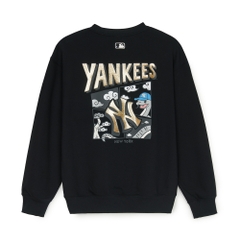 Áo Sweatshirt MLB New Year Snake Cartoon Graphic Overfit Man to Man New York Yankees Black